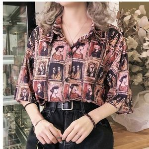 Faces portrait print shirt
